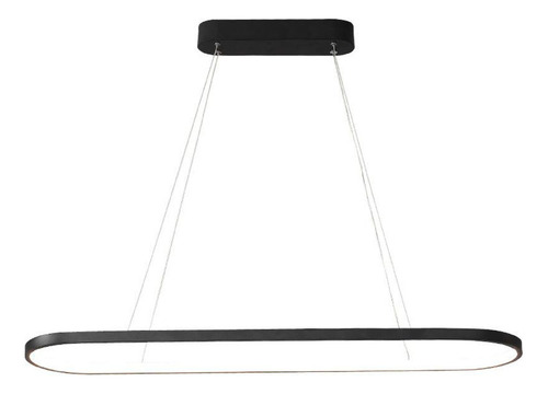Lámpara Colgante De Techo Oval Led Estar Comedor Buena Luz Estructura Negro / Luz Cálida