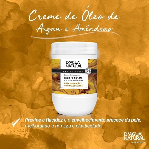 Creme De Massagem Argan E Amêndoas 650g Dagua Natural