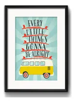 Comprar Cuadro Surf Kombi Frase Musica Reggae Vintage Con Paspartu