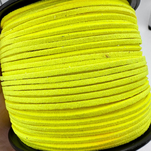 Kit Fio Cordão Couro Tira Camurça Suede 2mm Cor 25mt