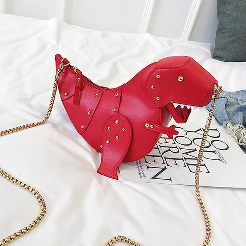 Mujeres Lindo Dinosaurio 3d Bandolera Remache Chic Cadena