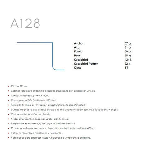 Imagen 6 de 9 de Heladera Bajo Mesada Minibar Freezer Blanca Neba A128 Outlet