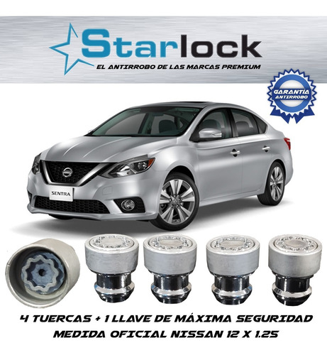 Birlos De Seguridad Starlock Nissan Sentra 2019 12x1.25