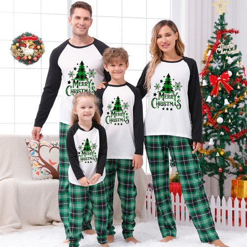 Traje Pijama Para Adultos Y Niños Día De Navidad,4pcs,type N
