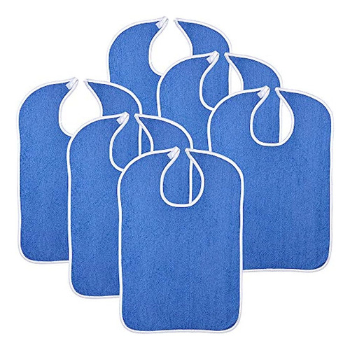 Reusable Terry Cloth Adult Bibs  6 Pack Super Absorb...