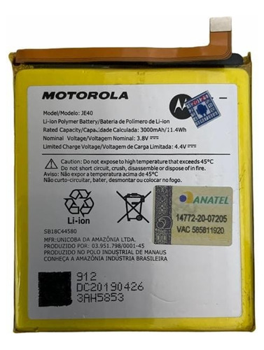 Ba-ter-ia Original Motorola Moto One Xt1941 Je40