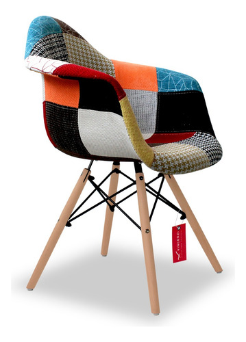 Imagen 4 de 6 de Silla Poltrona Vincenzi Eames Dublin Patchwork R4584