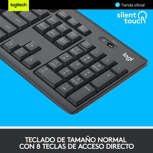 Imagen 3 de 10 de Logitech Mk295, Combo Inalámbrico Silencioso Teclado Y Mouse
