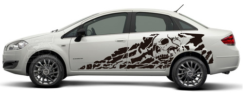 Calco Fiat Linea Skull Decoracion Calavera Juego