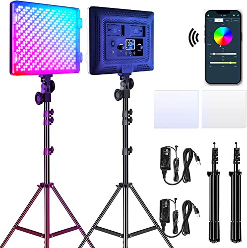 Gvm Rgb Led Video Luces Fotógrafo Lighting Kit, 50w Np8dq