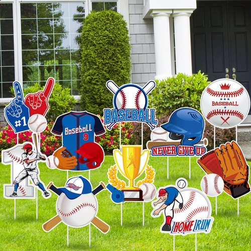 10 Cartel Beisbol Estaca Para Decoracion Patio Al Aire Libre