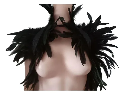 Cuello De Tortuga De Plumas Cuello Falso Abrigo Negro Negro