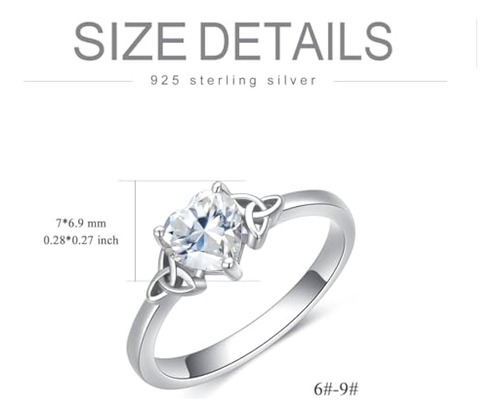 Anillos Corazón Nudo Celta Para Mujer Plata De Ley
