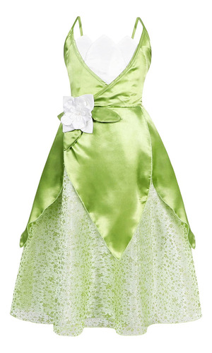 Cotrio Vestidos De Princesa Tiana De Hadas Verdes Para Nias,