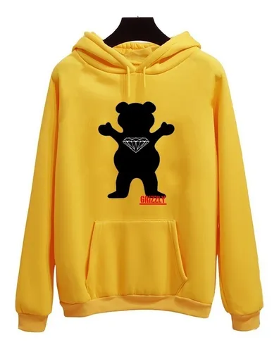 Blusa Moletom Grizzly Diamante Urso Casaco De Frio Canguru
