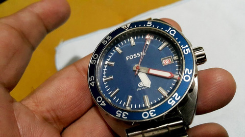 Relógio Fossil Breaker Aço Fs5048/1an Diver Scuba