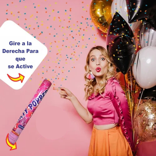 Bazuca Lanzador De Confeti Cañon Fiestas 40 Cm 3 Piezas