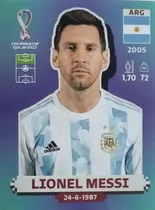 Comprar Figurita Lionel Messi Qatar 2022 Panini Ed. Europea Azul