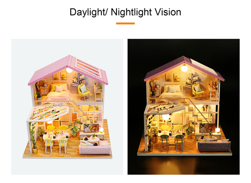 Kit De Casa De Muñecas De Madera En Miniatura Para Casa De M