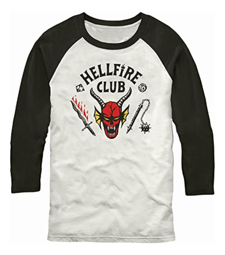 Stranger Things Camiseta Estándar De Manga 3/4 Hellfire