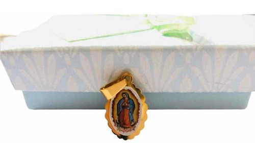 Medalla Virgen De Guadalupe En Acero Dorado
