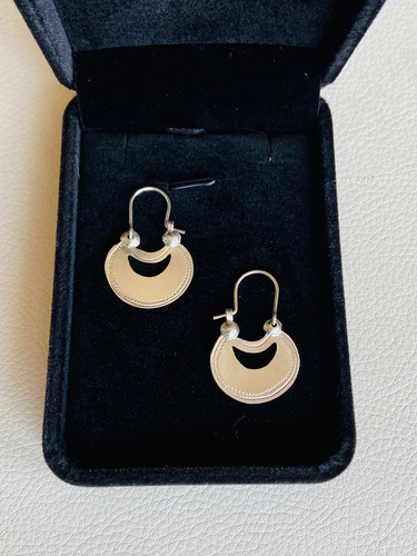 Aros De Plata 950 Mapuche Chaway 1 Media Luna Hecho A Mano