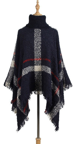 Poncho Mujer Chal Capa Invierno Calientito Colores Sweater .