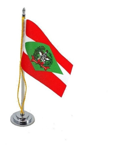 Mini Bandeira Mesa Do Estado Santa Catarina C/ Mastro Cm 15