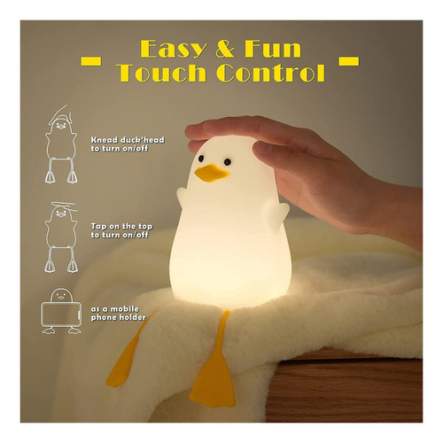 Lindo Pato Bebé Guardería Lámpara Noche Luz Para Niños Mesit