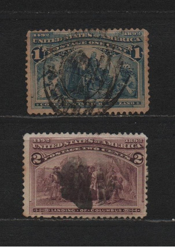 Selos Dos Estados Unidos,selos 4°cent Des América,1c,2c 1893