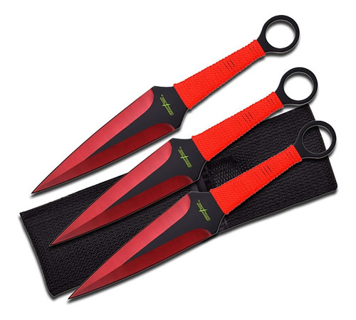 3 Cuchillos Para Lanzar Con Filo Full Tang 3 Colores Pp-869