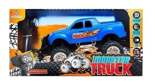 Carro De Controle Remoto A Bateria Pick-Up Monster Truck Com Luzes -  Polibrinq