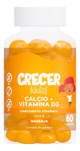 Crecer Kids Calcio 100mcg & Vitamina D3 100mcg 60 Gomitas