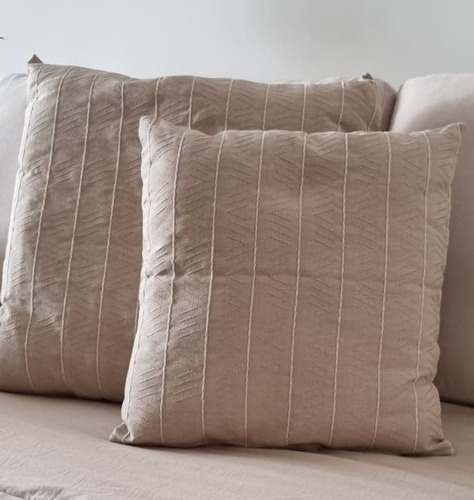 Funda Almohadones Ratier 45x45 Nordicos Natural Bordado