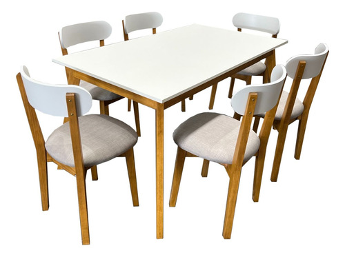 Juego De Mesa + Sillas Comedor Cocina Madera Maciza Laqueada