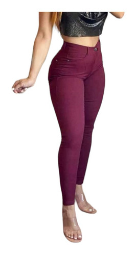 Pantalón De Mujer/ Leggins Elasticado Tiro Alto 