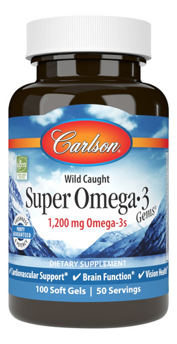 Carlson Labs Super Omega 3 1200 Mg, 100 Softgels Sfn