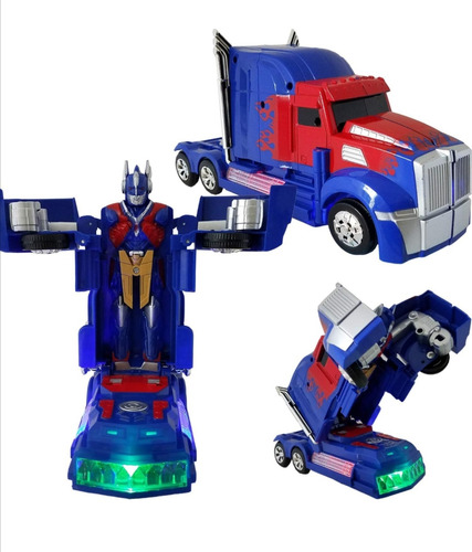 Juguete Tractomula Transformers Luces Regalos Niños Detalles