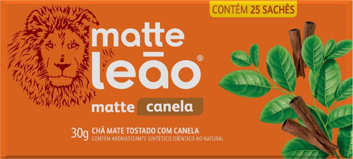 Chá Leão Matte Com Canela - 25 Saches 