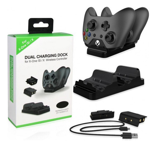 Carregador Controle Xbox One Dock + 2 Baterias 300mah