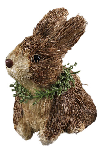 Estatua De Conejo De Paja, Figura Creativa De De Pascua Para