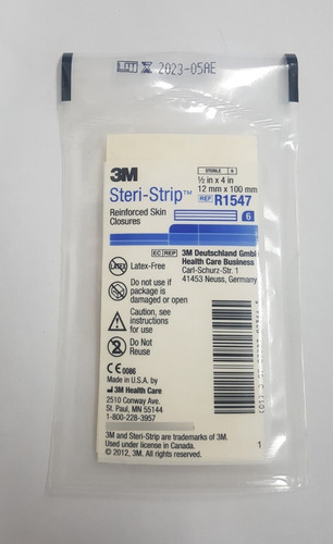 Imagen 1 de 2 de Sutura Steri Strip 12,7 Mm X 102 Mm Sobre X 6 Tiras 1547r