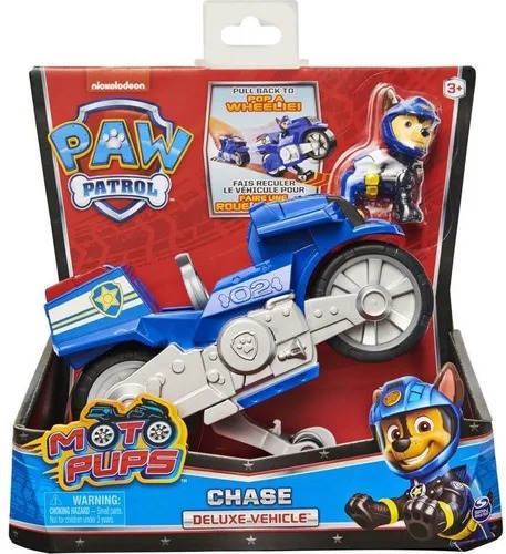 Paw Patrol Deluxe Vehiculo Moto Pups A Friccion Patrulla Can