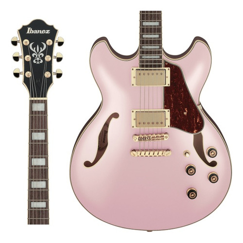 Guitarra Ibanez Semi Hollow As73g Rose Gold Metallic Flat 