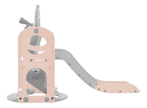 Juego De Tobogán Y Columpio 5 En 1 Para Niños Pequeños Rosado, Gris (pink+grey)