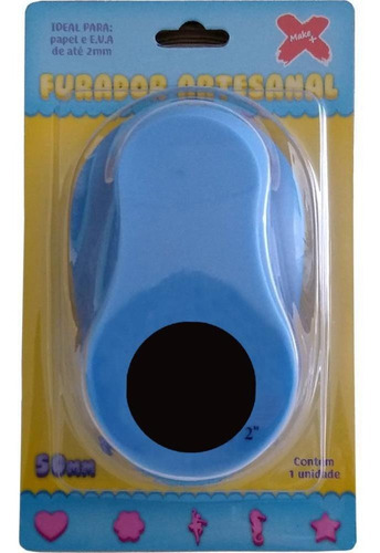 Furador Scrapbook Círculo Liso Papel Corte 5cm 2 Polegadas Cor Azul