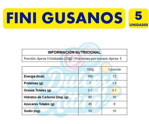 Pack De Gomitas Fini Gusanos (pack 5 Unidades)