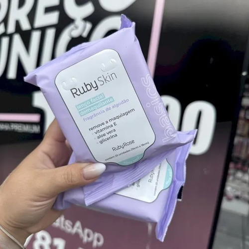 Kit Com 2 Lenços Demaquilantes Ruby Skin Basics