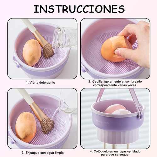 Limpiador Brochas Maquillaje Secado Y Almacenamiento 3 En 1