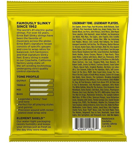 Imagen 2 de 2 de Cuerdas Ernie Ball De Guitarra Eléctrica Beefy Slinky 11/54